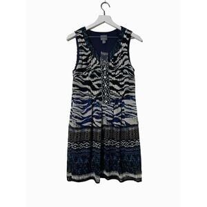 Rabbit Rabbit Rabbit Dress Womens 8 Petite NWT Sleeveless Mixed Print